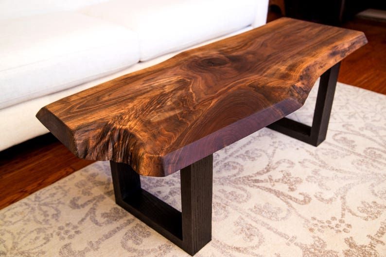 Wood Coffee Table Bench Console Table Sofa Table Live Edge Within Espresso Wood Trunk Console Tables (Photo 1 of 20)
