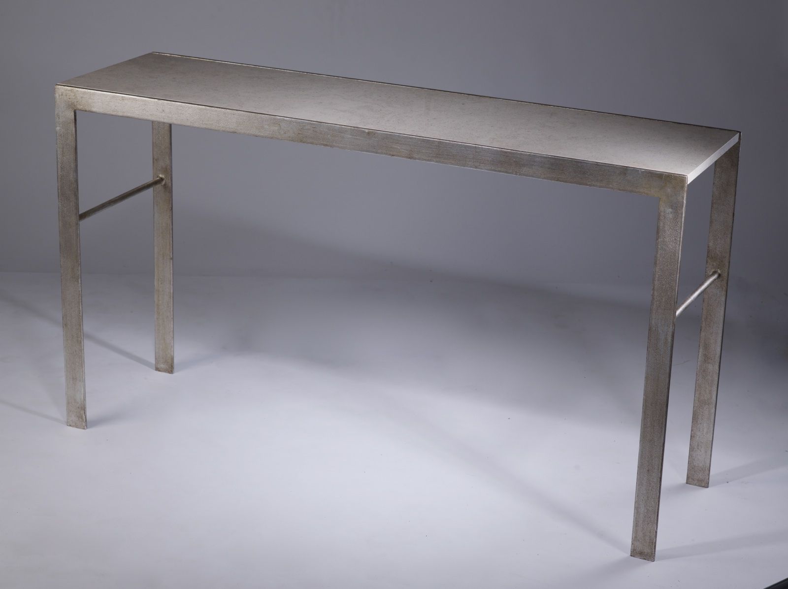 Wrought Iron 'simple' Console Table In Warm Distressed Inside Faux White Marble And Metal Console Tables (View 11 of 20)