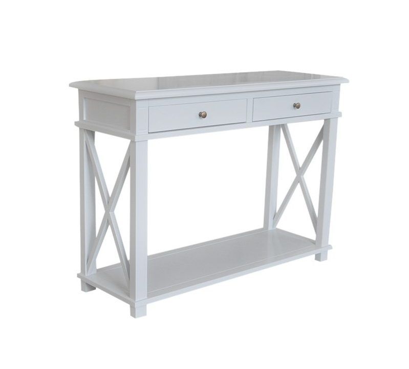 X Console Table White Small – Jac Home Living For Oceanside White Washed Console Tables (Photo 7 of 20)