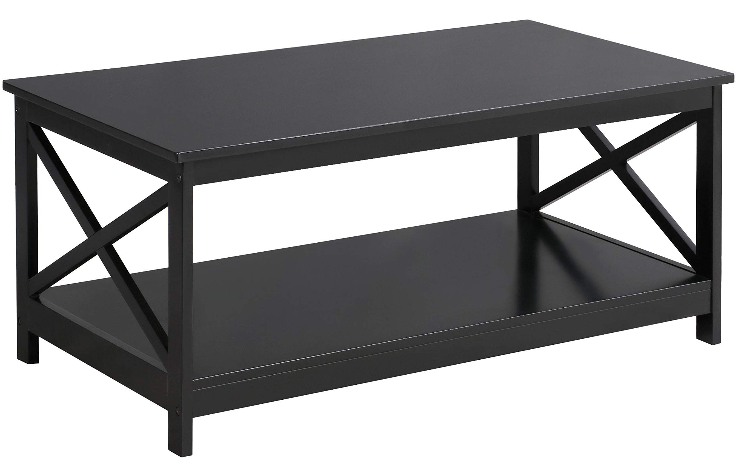 Yaheetech Wood Coffee Table With Storage Shelf For Living Intended For Espresso Wood Storage Console Tables (View 9 of 20)