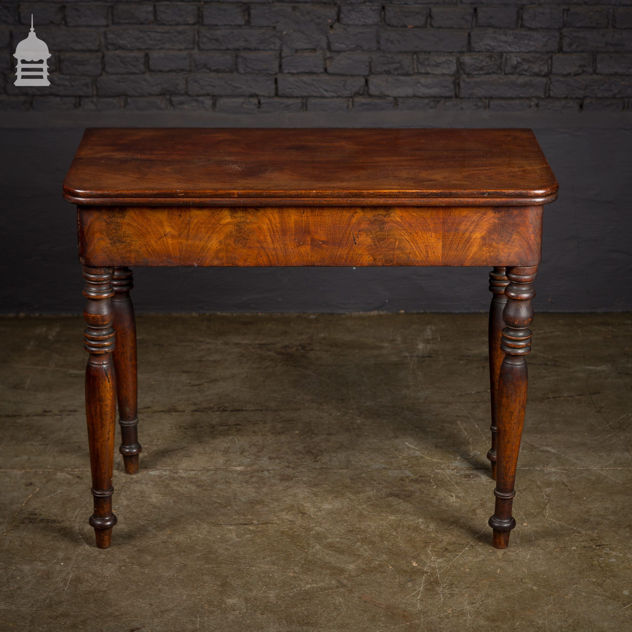 19th C Cuban Mahogany Swivel Top Fold Out Table With Turned Legs In Antique Foldout Console Tables (View 8 of 15)