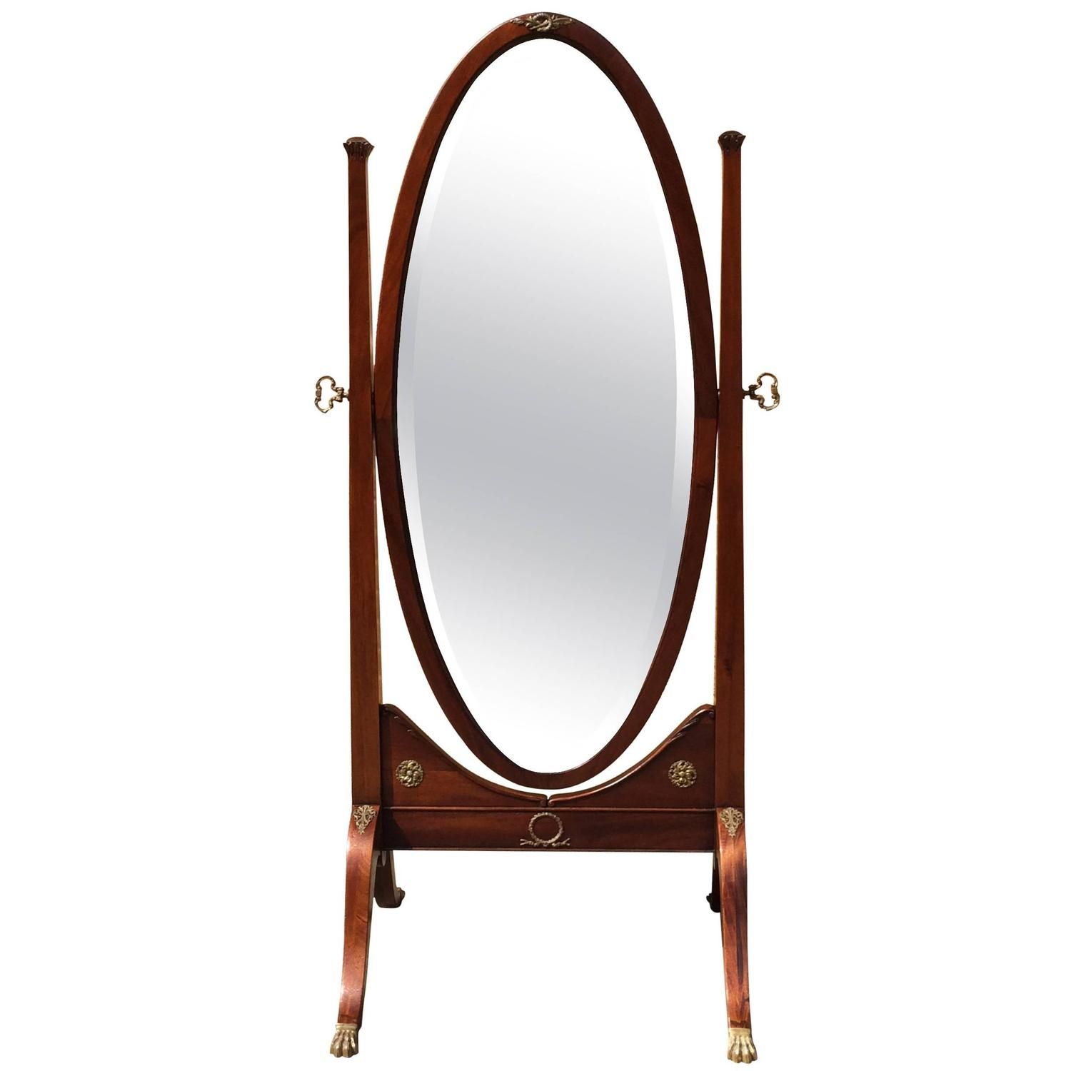 19th Century Antique Mahogany Cheval Mirror At 1stdibs Regarding Dark Mahogany Full Length Mirrors (View 9 of 15)