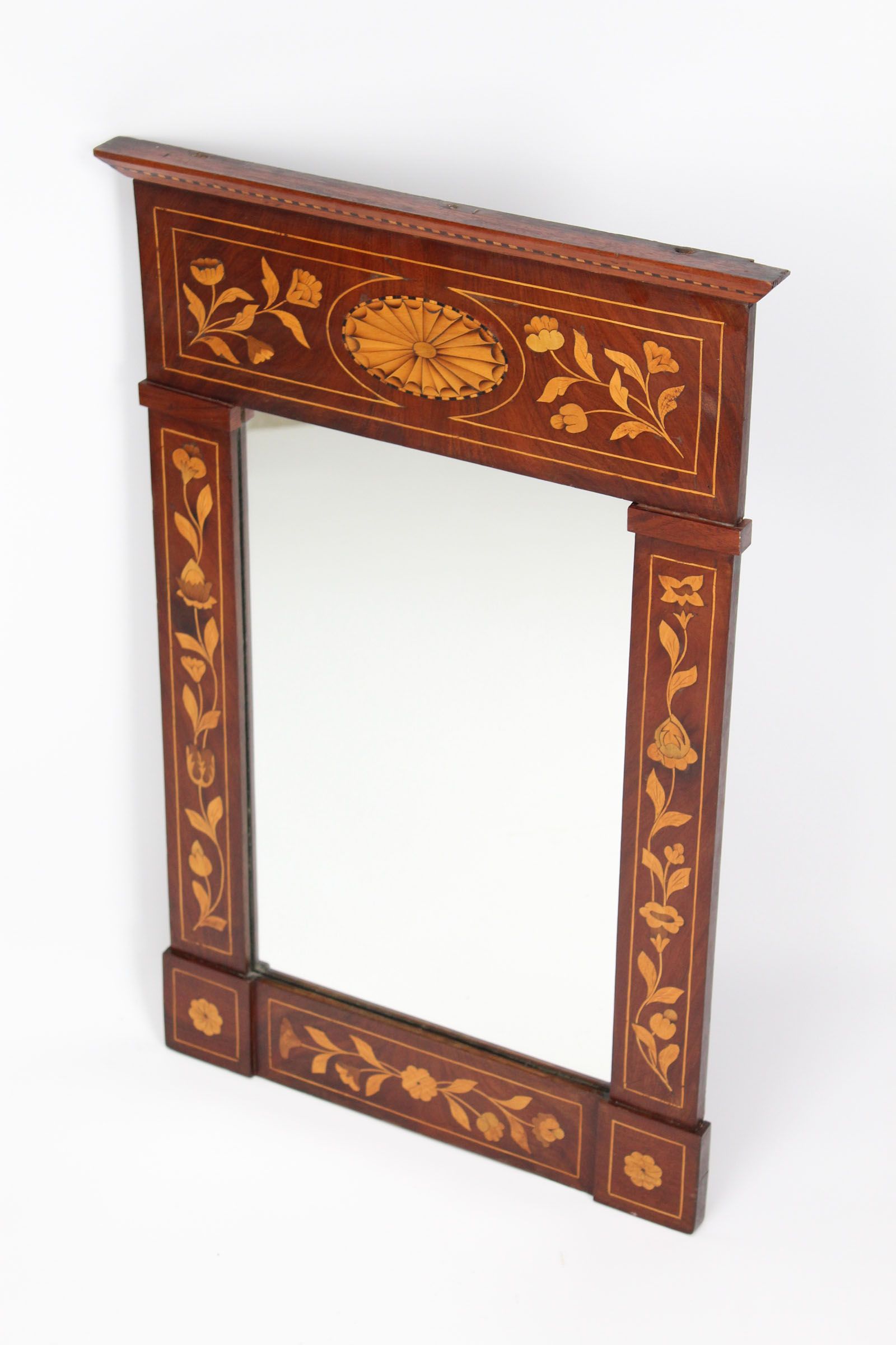 19th Century Dutch Inlaid Mahogany Mirror Intended For Mahogany Accent Wall Mirrors (View 2 of 15)