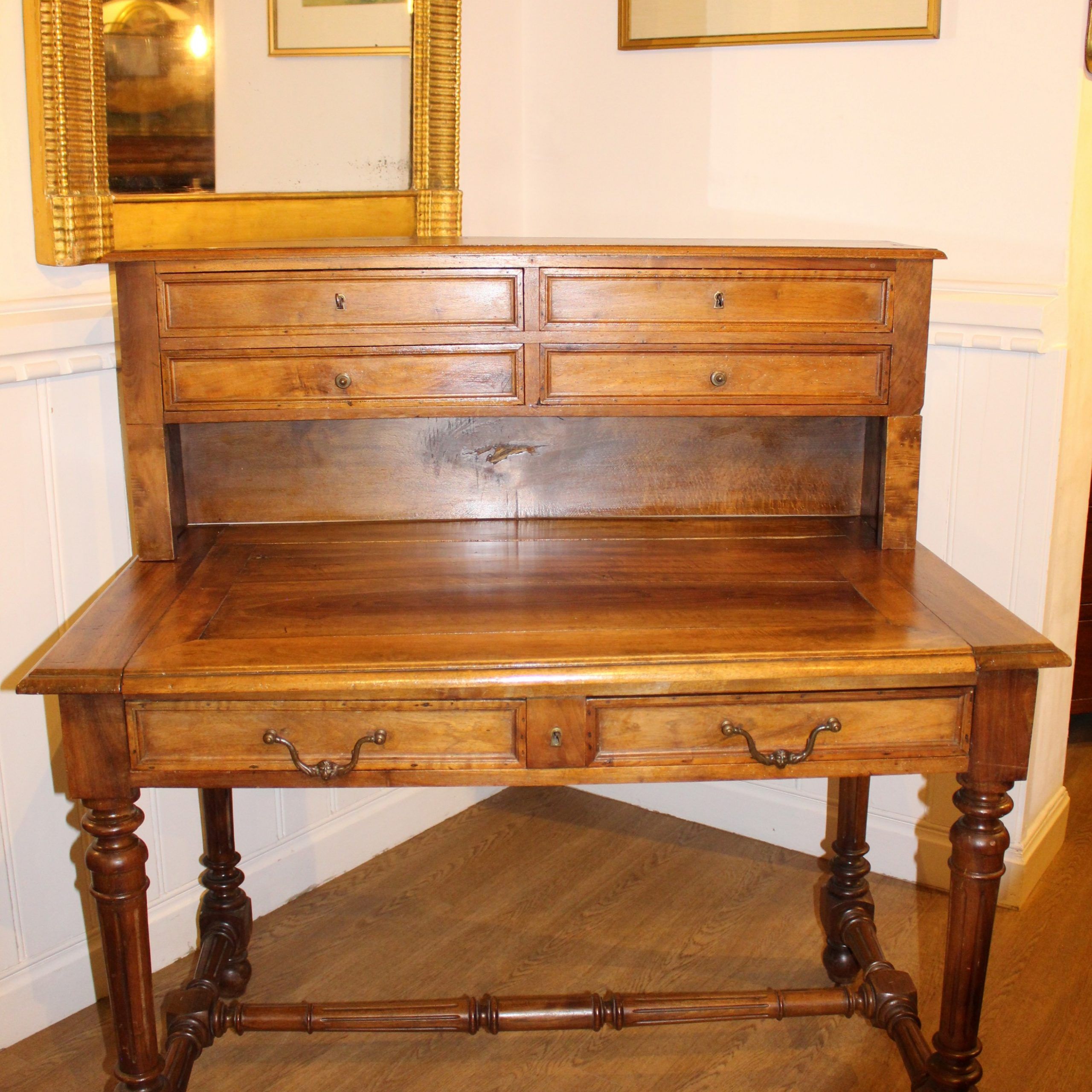 19th Century French Walnut Writing Desk | 604526 | Sellingantiques.co (View 5 of 15)