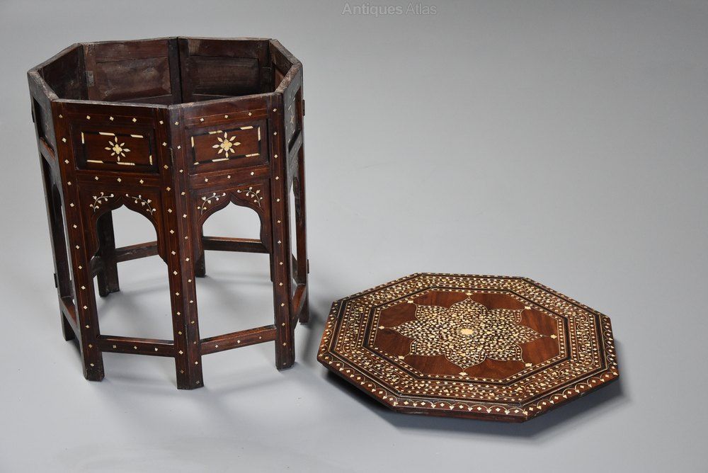 19thc Ivory Inlaid Hardwood Anglo Indian Table – Antiques Atlas For Antique Ivory Wood Desks (Photo 11 of 15)