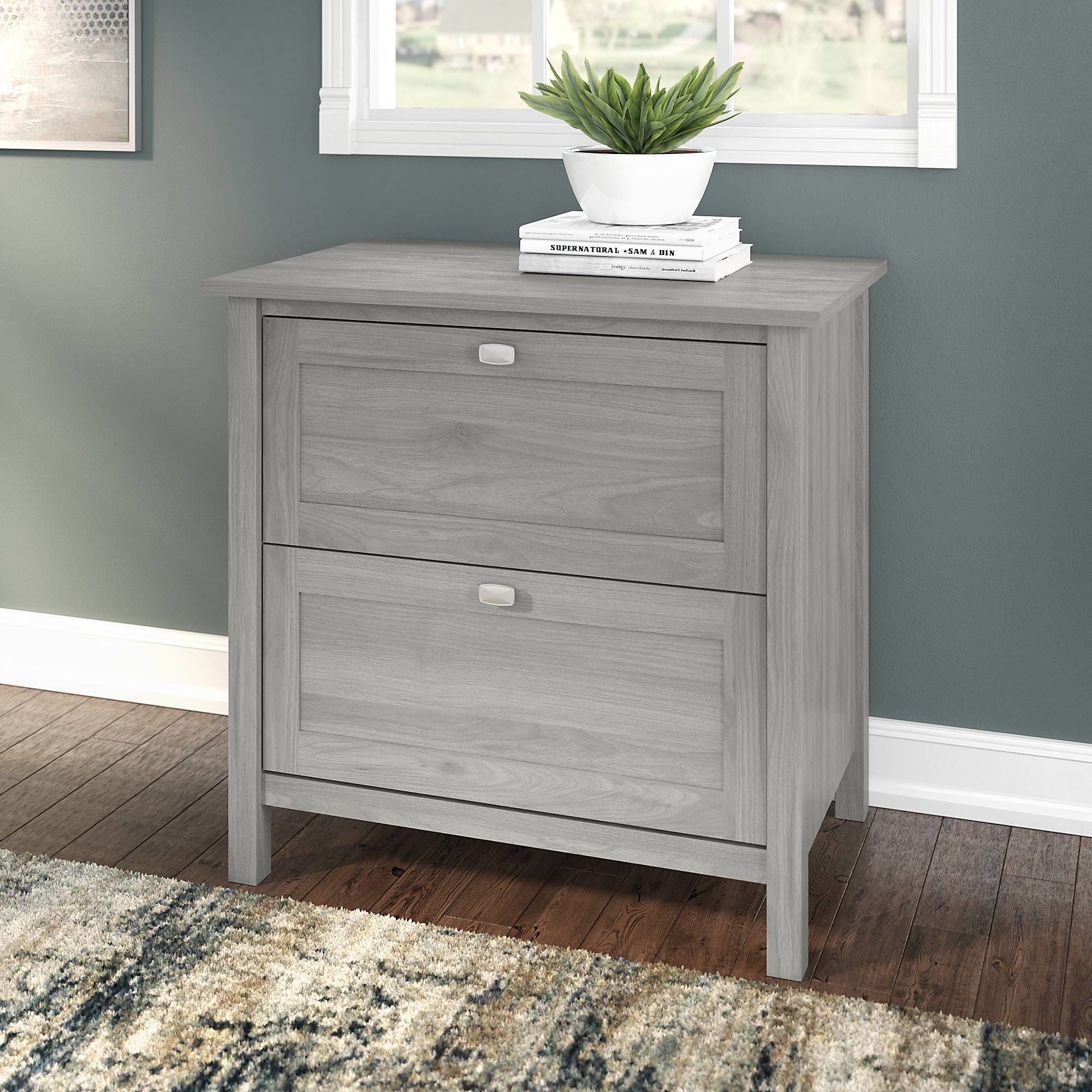 2 Drawer Lateral File Cabinet In Modern Gray Pertaining To Gray And Gold 2 Drawer Desks (View 9 of 15)