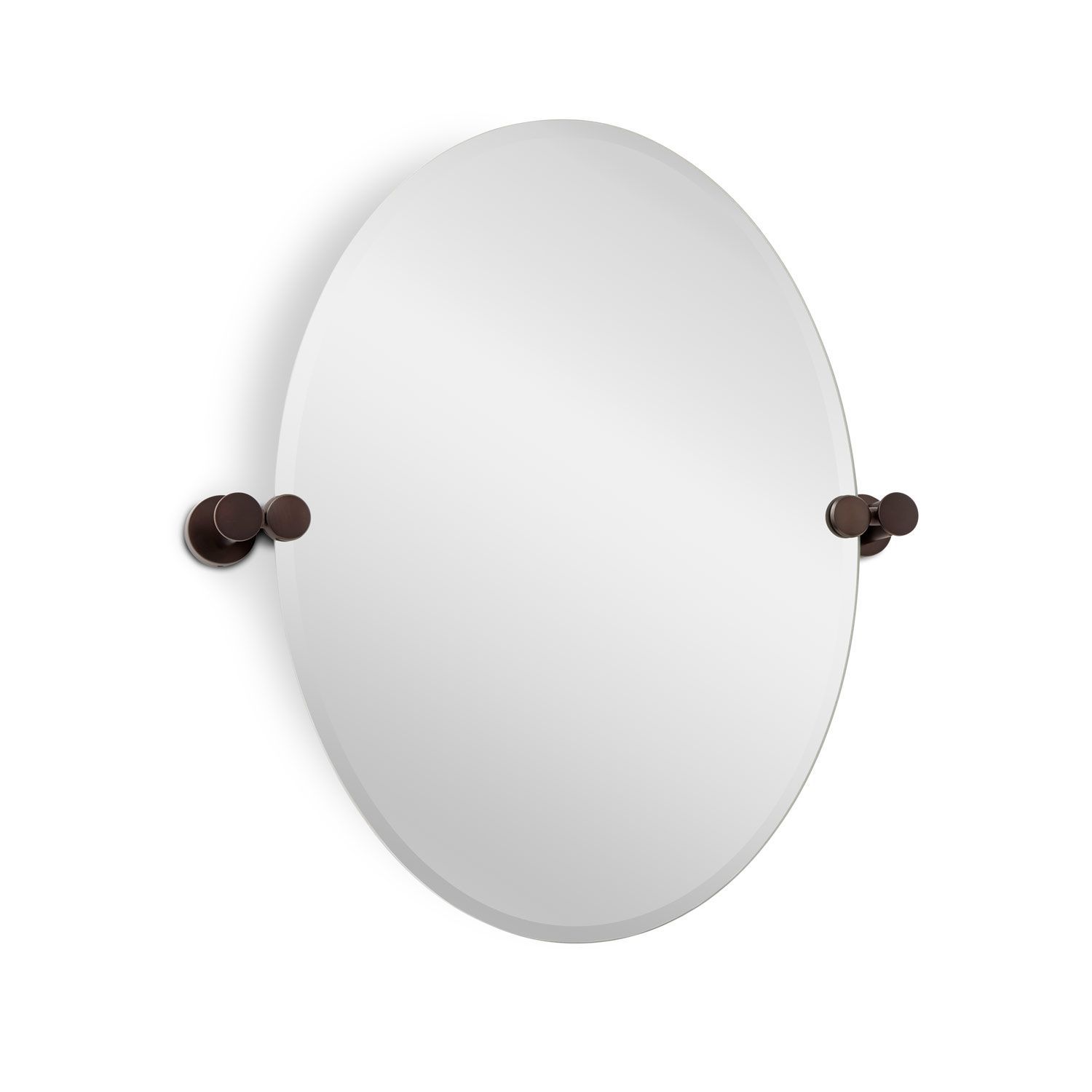 22" Prague Oval Tilting Mirror In Oil Rubbed Bronze | Signature Inside Ceiling Hung Oiled Bronze Oval Mirrors (View 4 of 15)