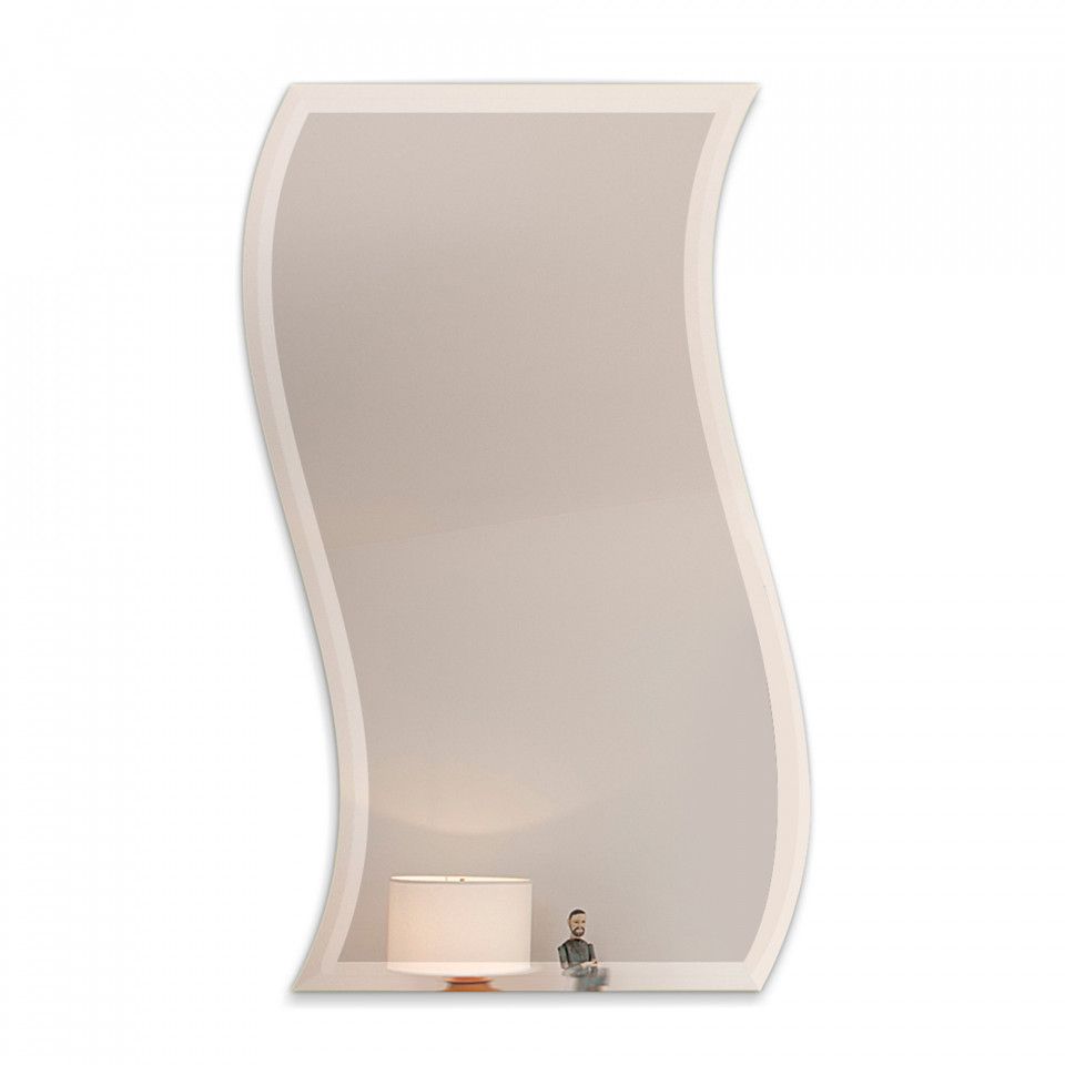 24" X 36" Inch Wavy Beveled Polish Frameless Wall Mirror With Hooks Throughout Tetbury Frameless Tri Bevel Wall Mirrors (View 8 of 15)