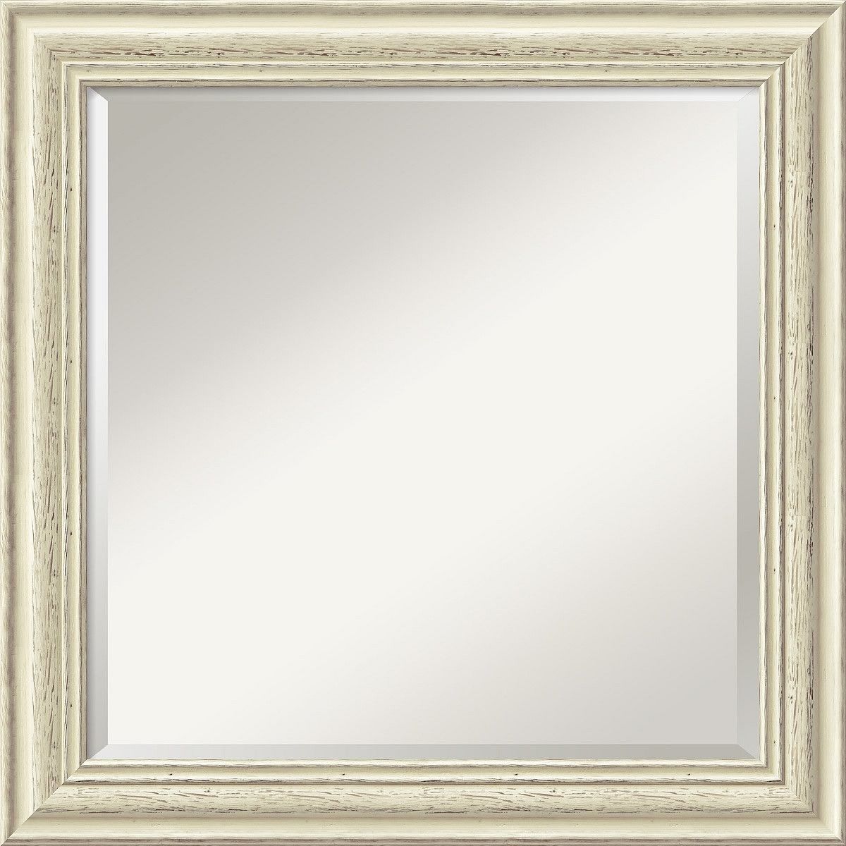 25"h X 25"w Country Whitewash Square Mirror Framed Mirror | Framed Pertaining To White Square Wall Mirrors (View 15 of 15)