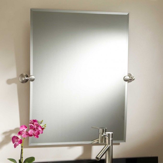 28" Seattle Rectangular Tilting Mirror | Tilting Bathroom Mirror Pertaining To Hilde Traditional Beveled Bathroom Mirrors (View 6 of 15)
