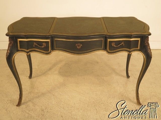 28793b: Drexel French Paint Decorated Bureau Plate Writing Desk | Decor In Brown Faux Marble Writing Desks (View 15 of 15)