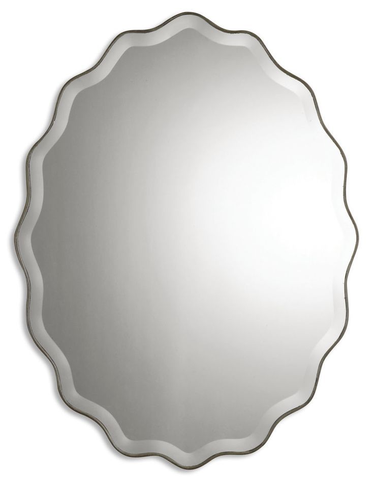 3.25' Scalloped Edge Vanity Unframed Beveled Oval Wall Mirror | Mirror With Regard To Reign Frameless Oval Scalloped Beveled Wall Mirrors (Photo 9 of 15)
