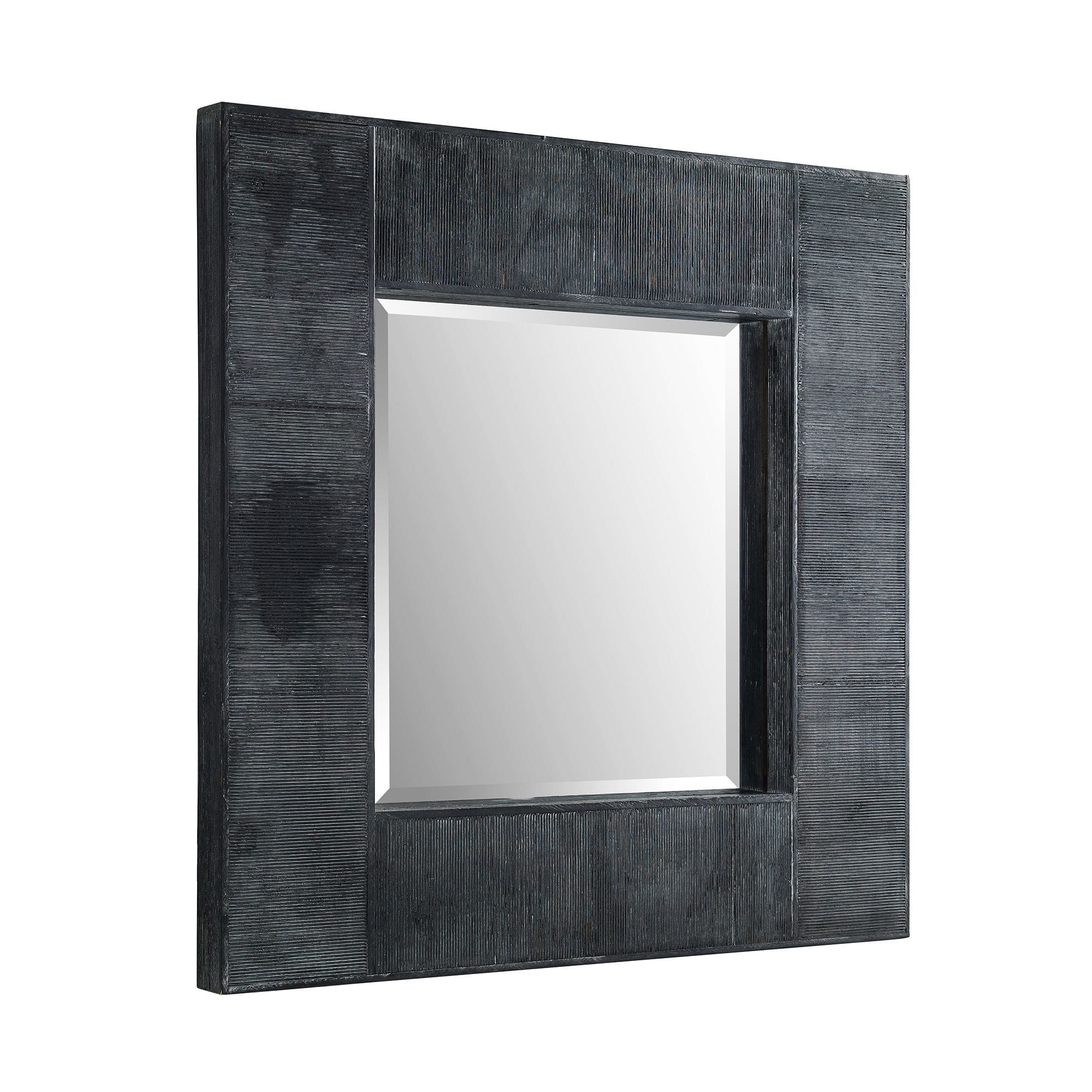 32 Inch Modern Industrial Square Wall Mirrorwalker Edison In Black Square Wall Mirrors (View 9 of 15)