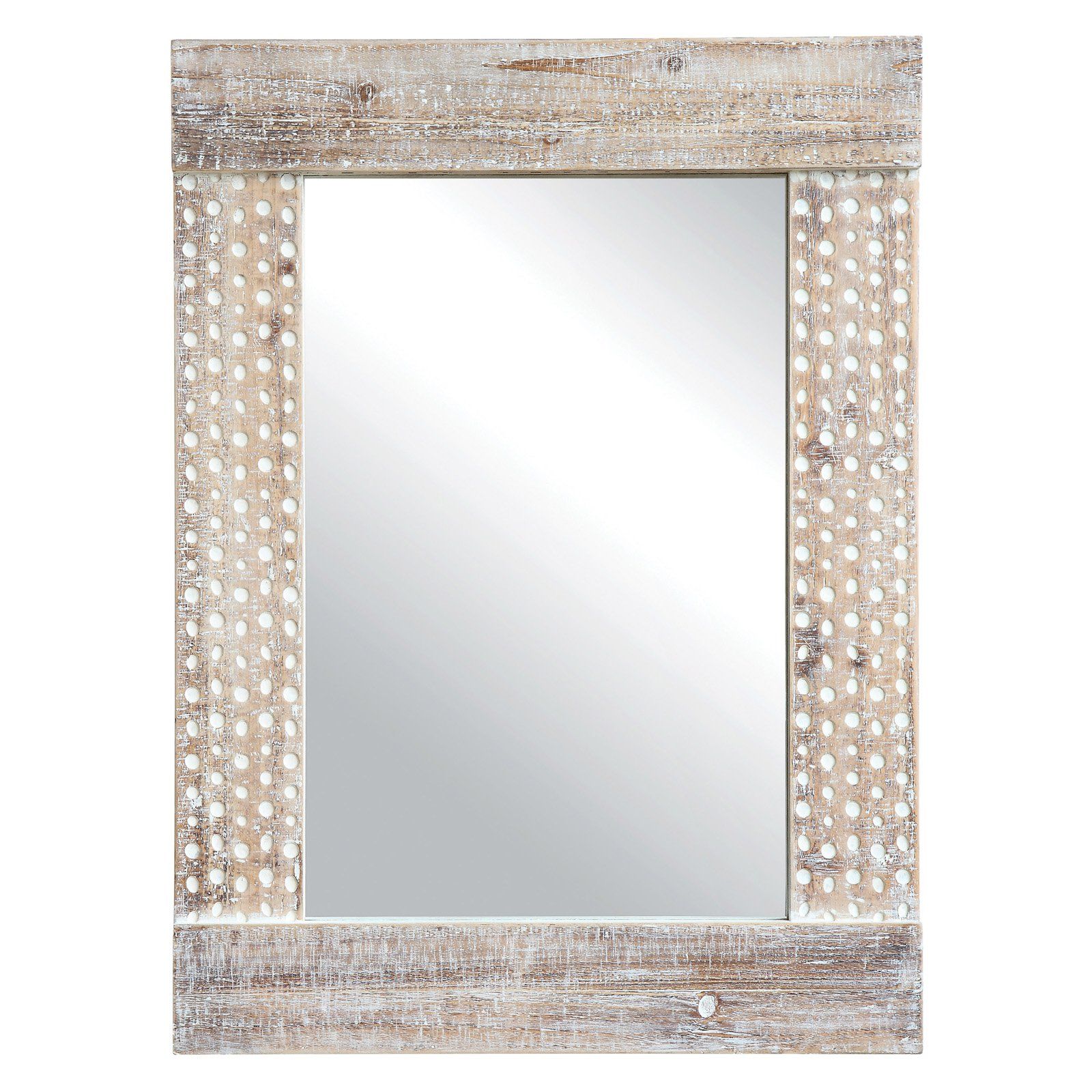 3r Studios White Wash Wall Mirror – 22.9w X 30.75h In. – Walmart Regarding White Wall Mirrors (Photo 8 of 15)
