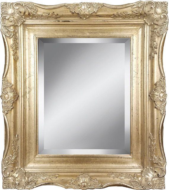 4 " Ornate Baroque French Silver Framed Beveled Wall Mirror Sizes: 8x10 Pertaining To Dandre Wall Mirrors (Photo 4 of 15)
