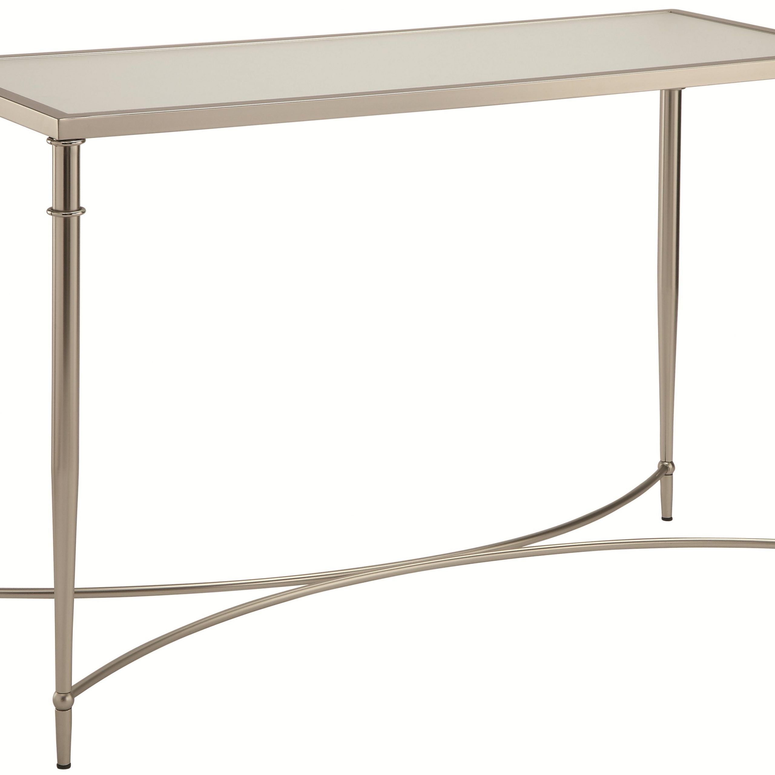 70334 Sofa Table With Metal Legs And Frosted Glass Top | Quality With Regard To Large Frosted Glass Aluminum Desks (View 7 of 15)