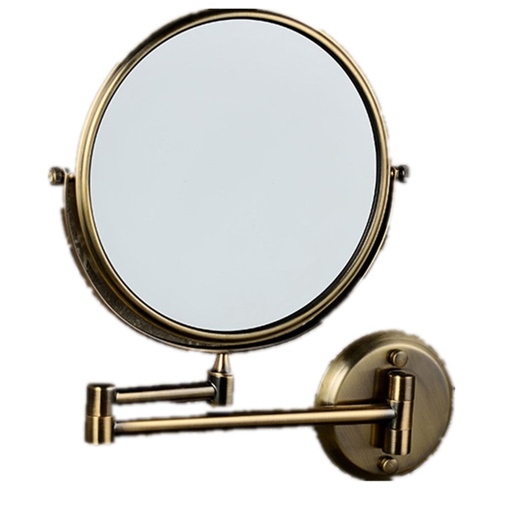 8 Inch Dual Face Antique Brushed Makeup Mirrors 1x3 Magnifier Brass With Antique Brass Wall Mirrors (View 5 of 15)