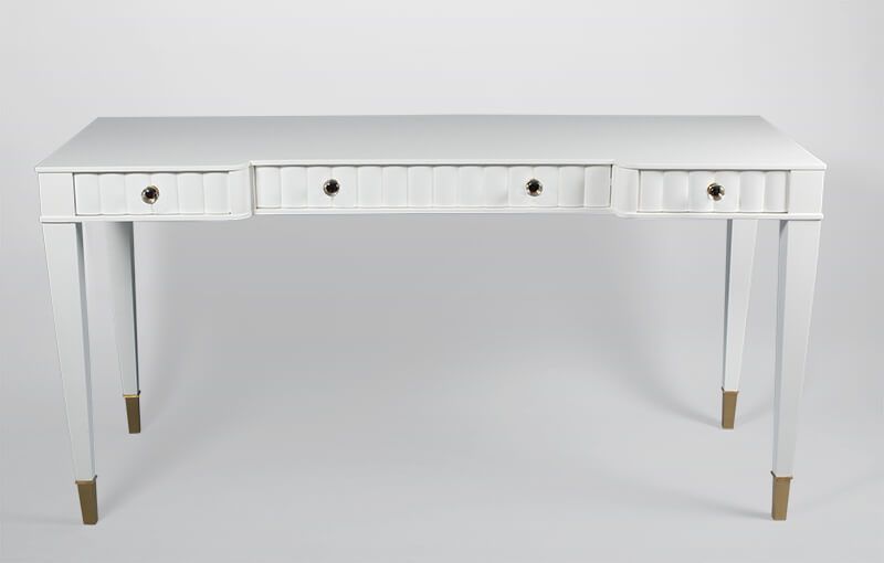 A Modernist Style White Lacquer Deskiliad Design | Lacquer Desk Within White Lacquer Stainless Steel Modern Desks (View 9 of 15)