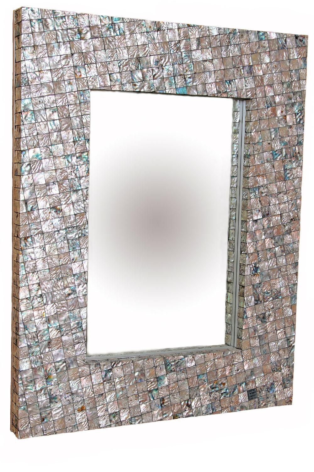 Abalone Shell Rectangular Mirror | Mirror, Shell Mosaic, Rectangular Mirror Throughout Shell Mosaic Wall Mirrors (View 2 of 15)