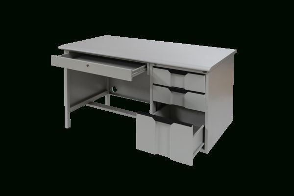 Ad 1200gy Image 1200 X 600 Metal Desk W/single Pedestal – Grey Regarding Gray Reversible Desks With Pedestal (View 10 of 15)