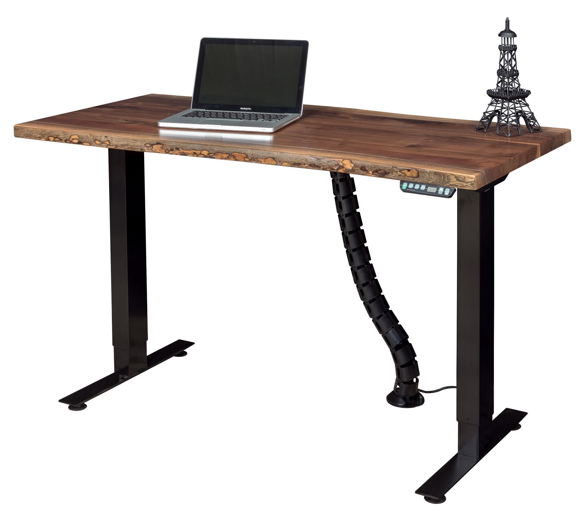 Adjustable Amish Standing Desk With Optional Live Edge Top For Walnut Adjustable Stand Up Desks (Photo 1 of 15)