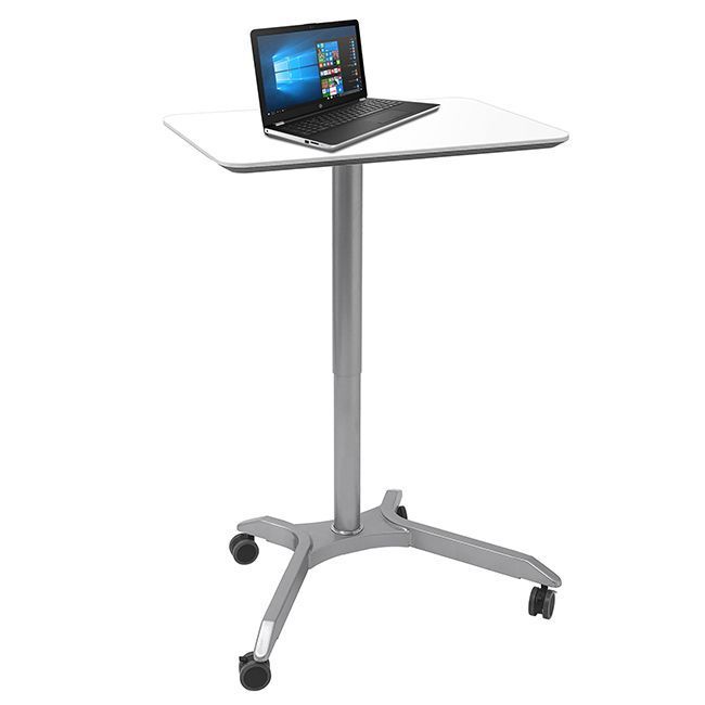 Airlift Xl Pneumatic Sit Stand Mobile Desk Cart, Height Adjustable From Throughout Sit Stand Mobile Desks (Photo 1 of 15)