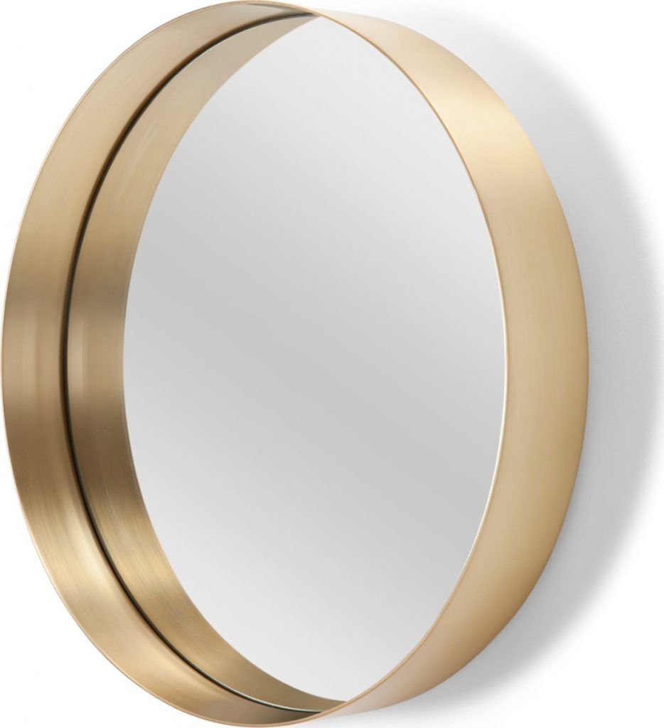Alana Round Wall Mirror Extra Large 80 Cm, Brushed Brass Pertaining To Round Scalloped Wall Mirrors (View 12 of 15)