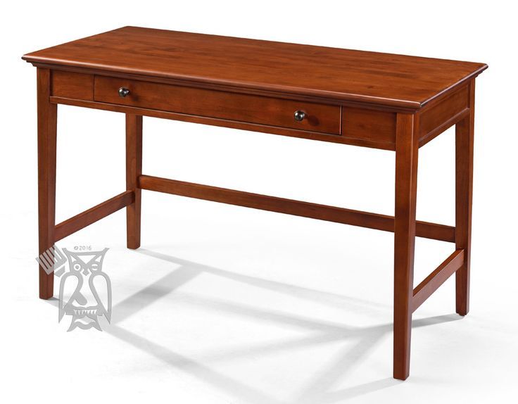 Alder Wood Mckenzie 1 Drawer Writing Desk In Antique Cherry Finish Inside Natural And White 1 Drawer Writing Desks (Photo 9 of 15)