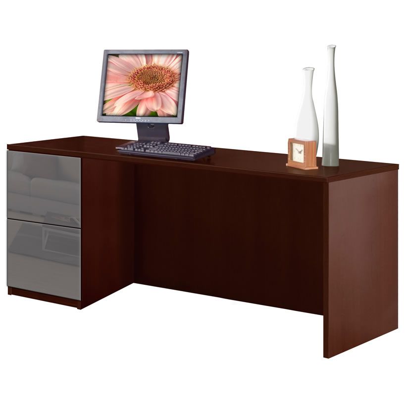 Alexis Credenza Desk With File Drawers – Left | Contempo Space Throughout Office Desks With Filing Credenza (View 13 of 15)