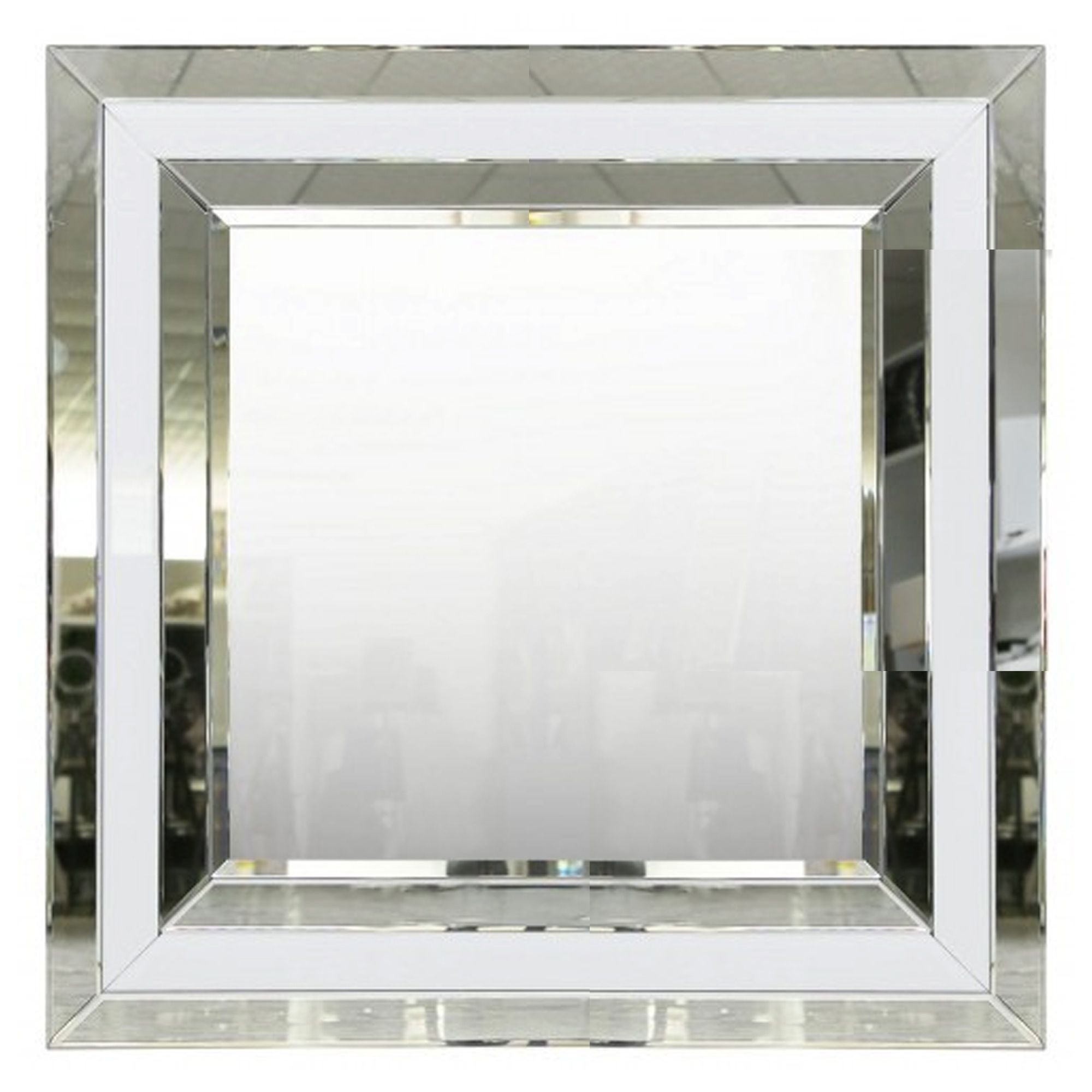Alghero White Mirrored Square Wall Mirror | Wall Mirrors Regarding White Wall Mirrors (View 9 of 15)