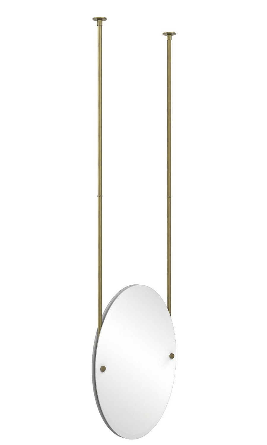Allied Brass Ch 91 Oval Ceiling Hung Mirror With Solid Brass Hardware Pertaining To Ceiling Hung Polished Nickel Oval Mirrors (Photo 6 of 15)