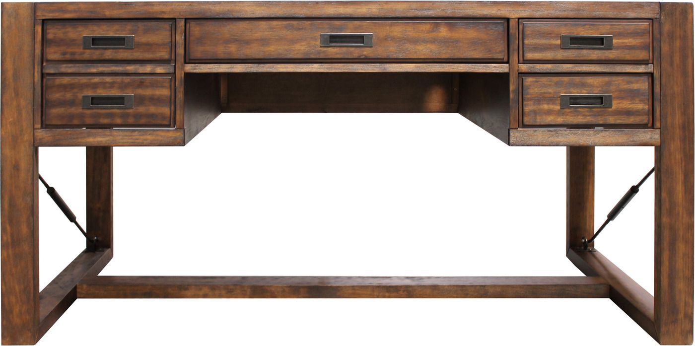 Allister Country Rustic 60" Writing Desk W/ Turnbuckle In Cognac Acacia Throughout Acacia Wood Writing Desks (View 5 of 15)