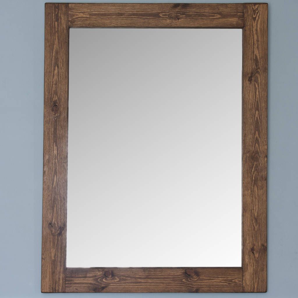 Altan Small Wooden Framed Mirror In Dark/ White Wooddecorative In White Wood Wall Mirrors (View 5 of 15)