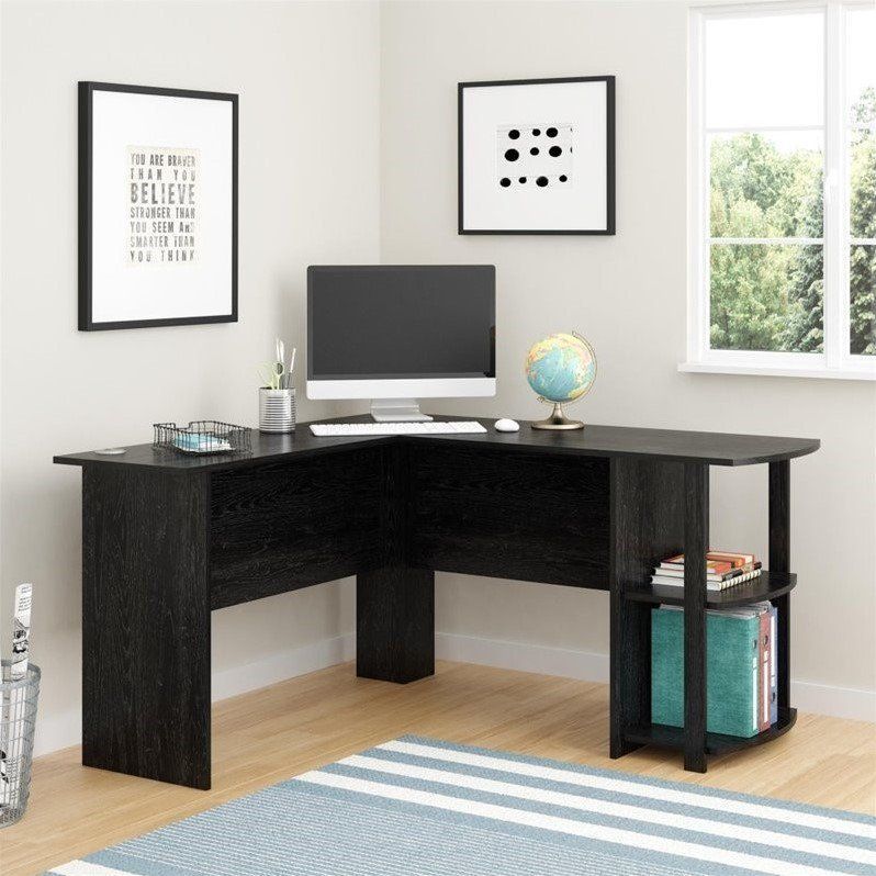 Altra Dakota 54" Black L Shaped Desk | L Shaped Corner Desk, L Shaped Within Matte Black Corner Desks With Keyboard Shelf (View 11 of 15)