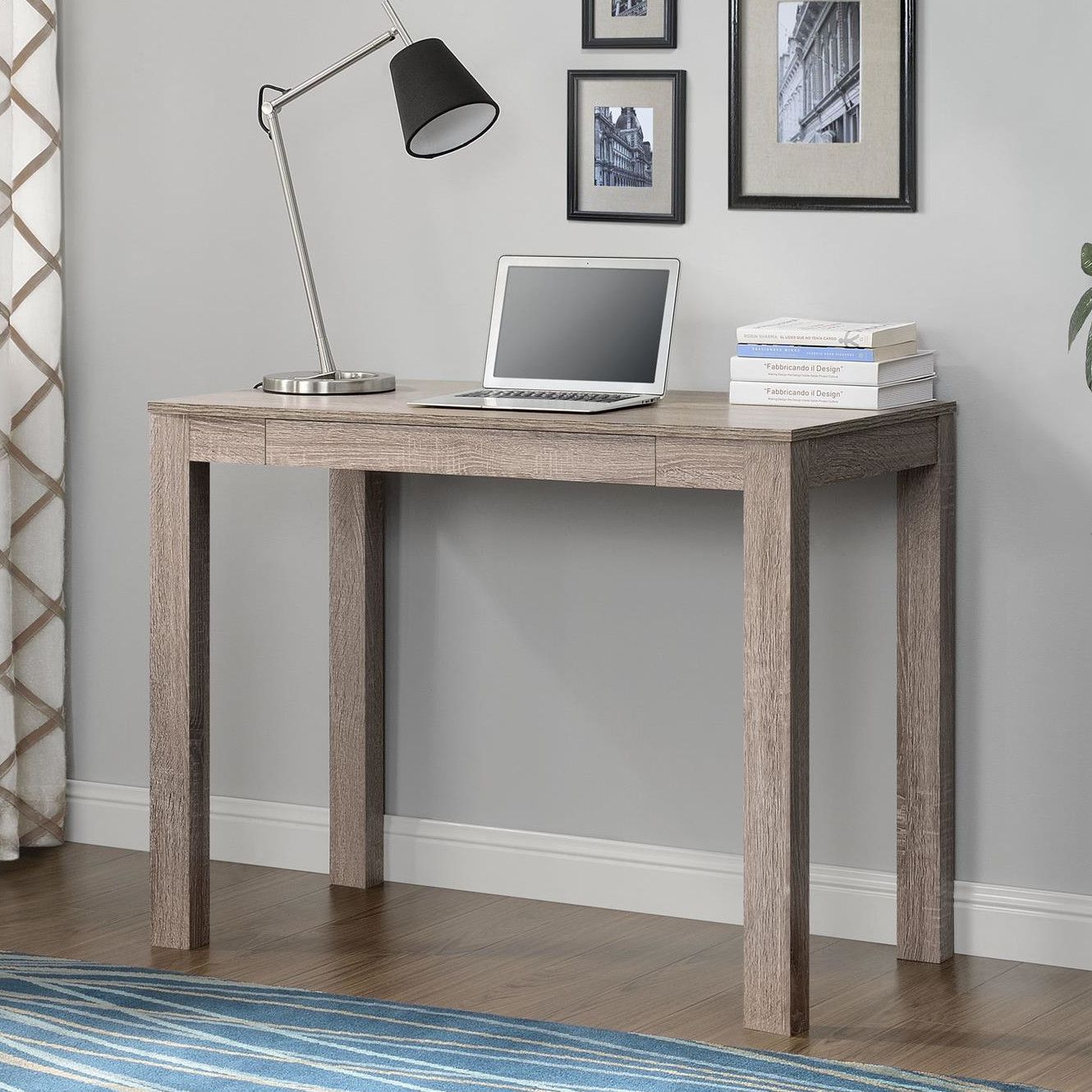 Altra Furniture Parsons Writing Desk With Drawer | Writing Desk With In Sonoma Oak 2 Tone Writing Desks (View 4 of 15)