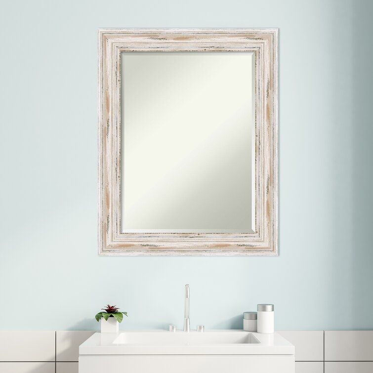 Amanti Art Alexandria Modern Rustic Beveled Distressed Accent Mirror Intended For Harbert Modern And Contemporary Distressed Accent Mirrors (View 7 of 15)