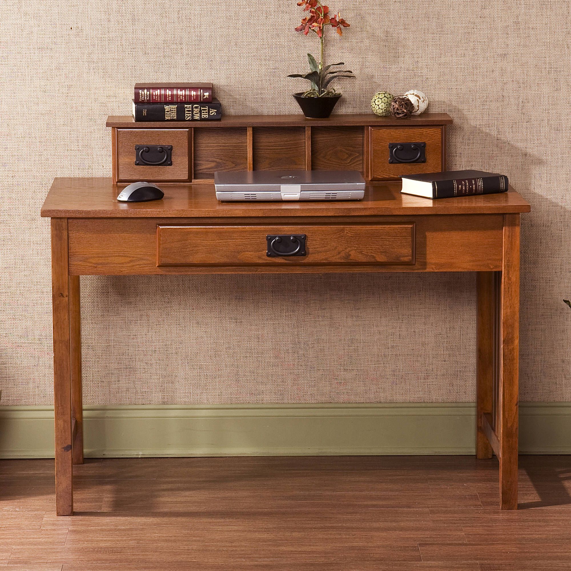 Amarillo Mission Style Writing Desk With Hutch, Oak – Walmart With Sonoma Oak Writing Desks (Photo 2 of 15)