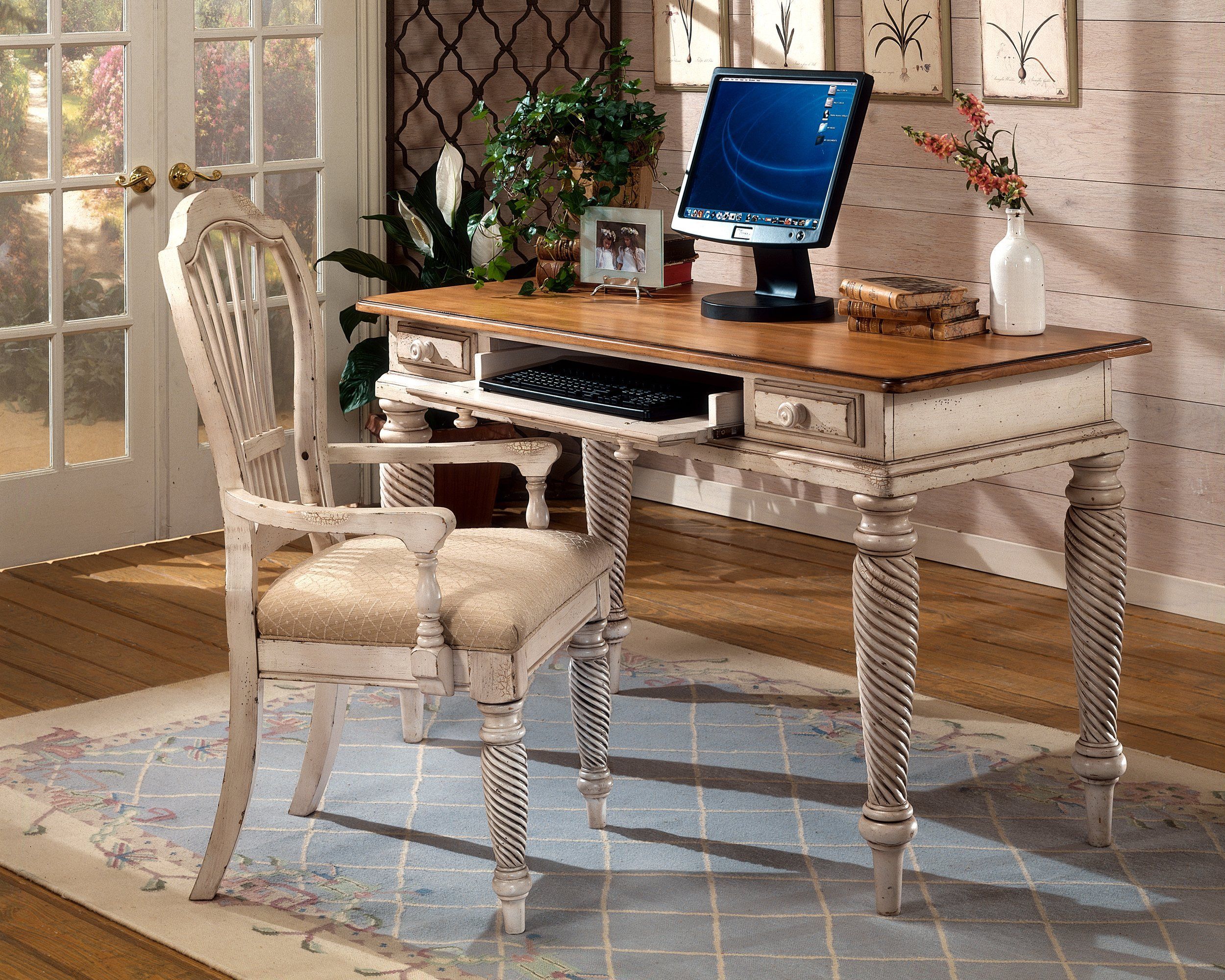 Amazon – Antique Finish Computer Desk – Home Office Desks | Antique Within White Finish Office Study Work Desks (View 1 of 15)