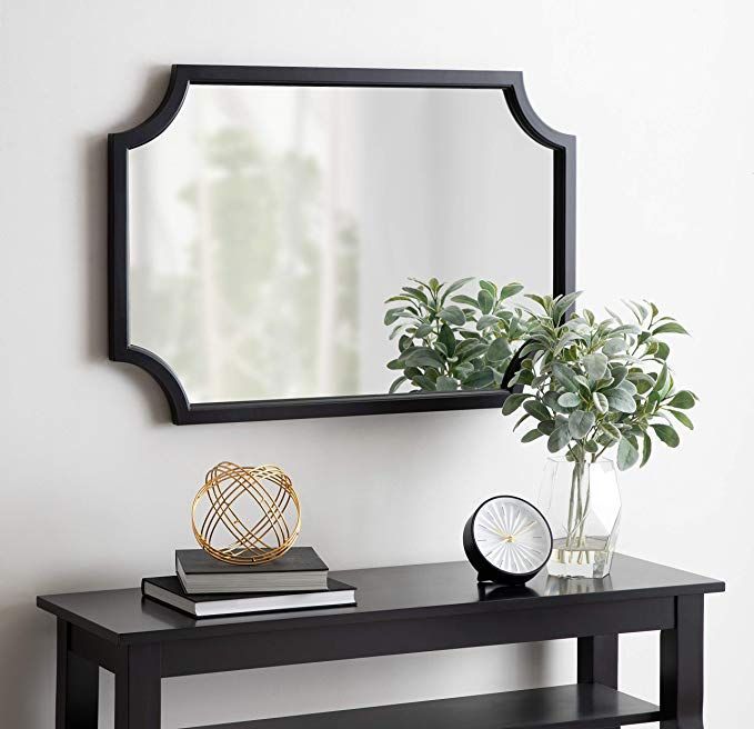 Amazonsmile: Kate And Laurel Hogan Scallop Corners Wood Framed Mirror Intended For Black Wood Wall Mirrors (Photo 6 of 15)