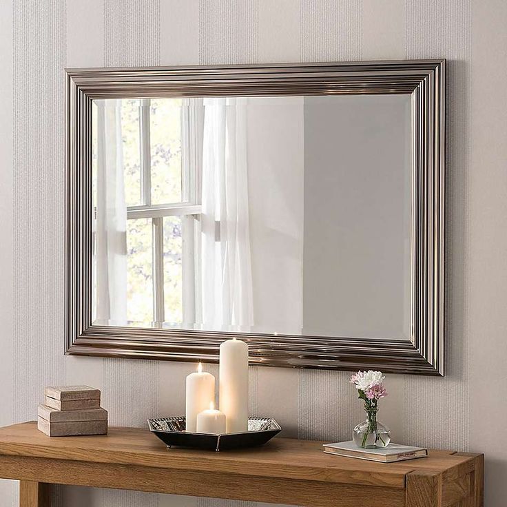 Amelia Dark Chrome Wall Mirror | Dunelm | Rectangular Mirror, Mirror Inside Rectangular Grid Wall Mirrors (View 7 of 15)