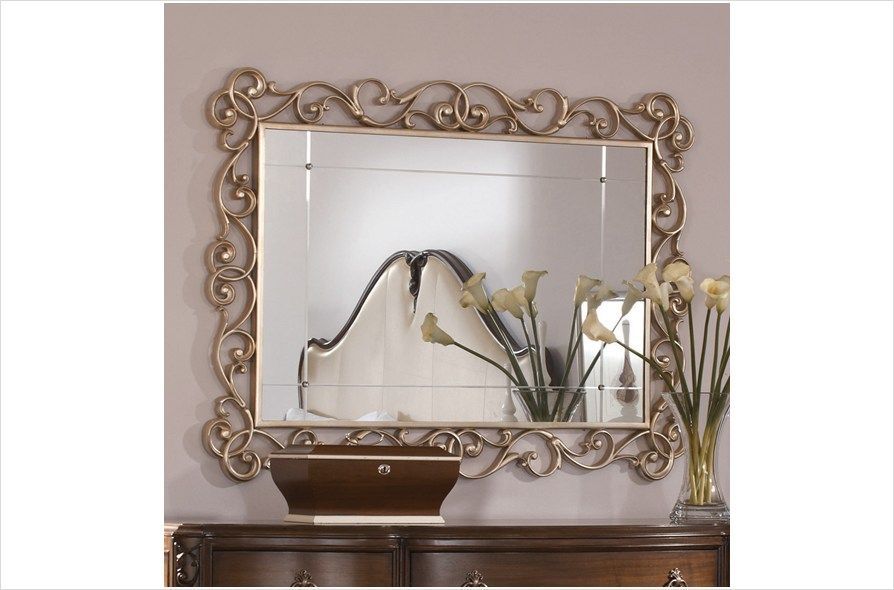 American Drew 908 040 – Jessica Mcclintock Couture Rectangular Silver Throughout Ring Shield Gold Leaf Wall Mirrors (View 2 of 15)