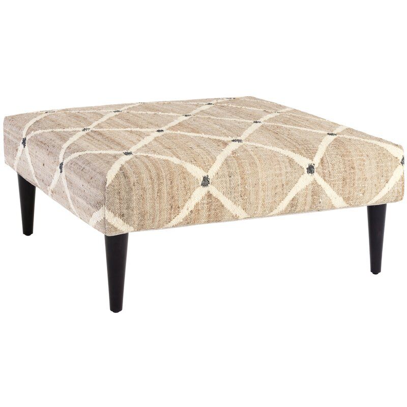 Annie Selke Home Kali 40" Wide Square Geometric Cocktail Ottoman | Perigold Intended For Wide Palermo Tobacco L Shaped Desks (View 3 of 15)