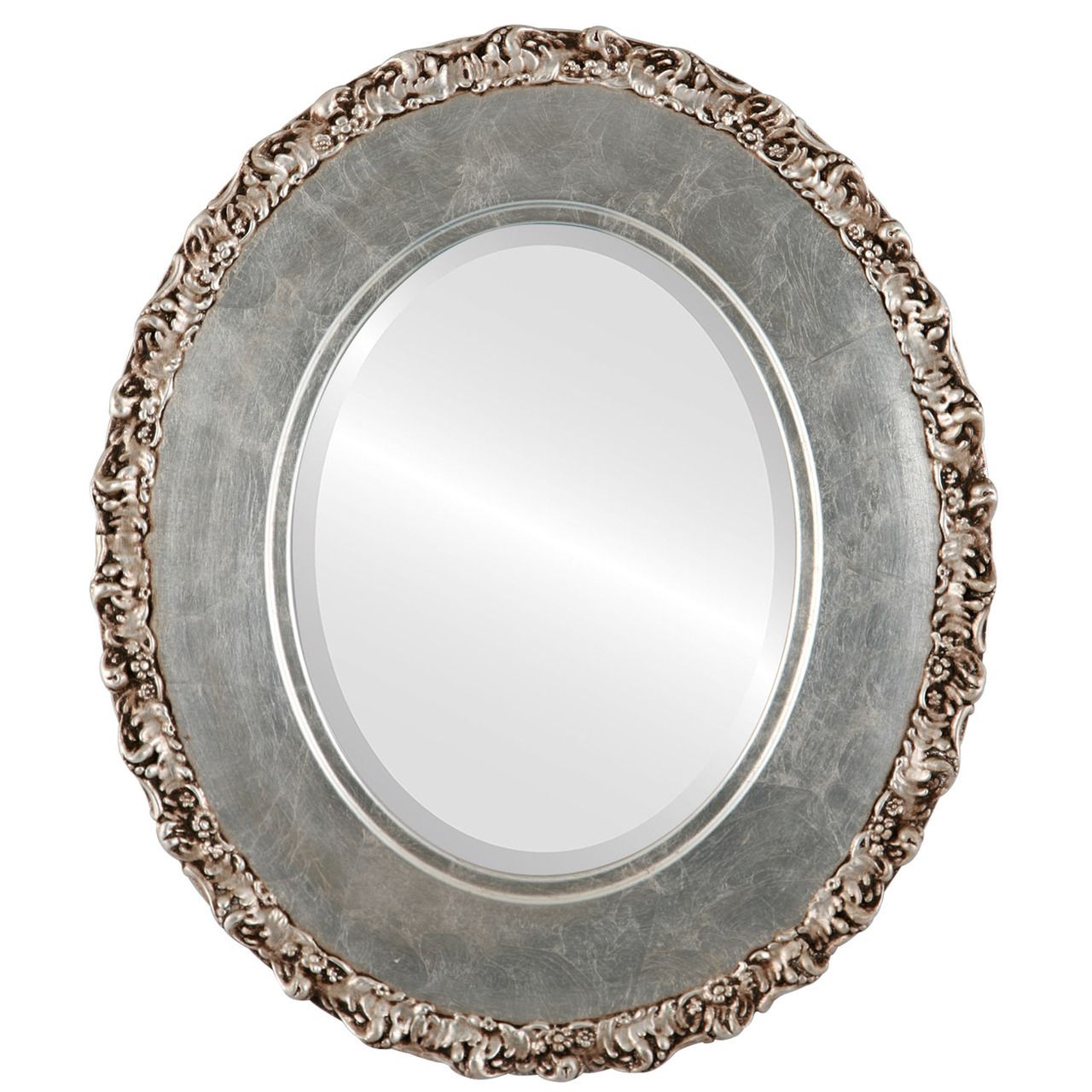 Antique Brown Oval Mirrors From $153 | Free Shipping Throughout Silver Leaf Round Wall Mirrors (View 5 of 15)