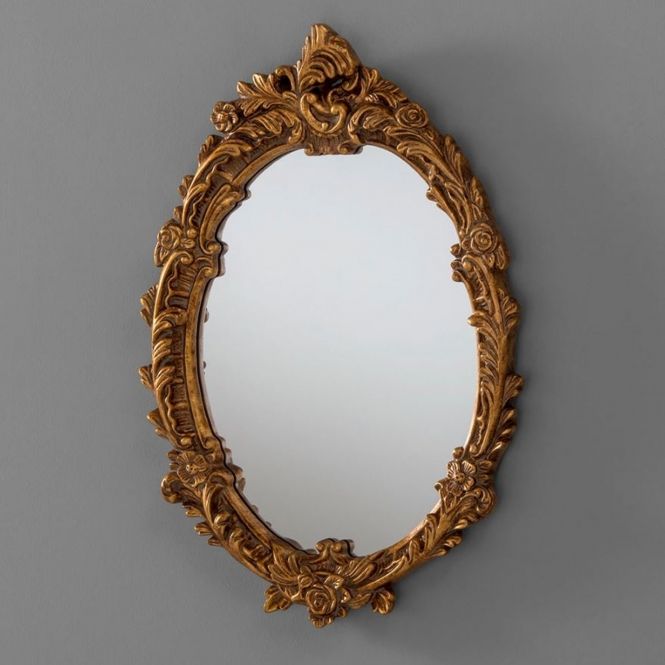 Antique French Style Oval Gold Ornate Wall Mirror | Homesdirect365 Throughout Antiqued Glass Wall Mirrors (View 14 of 15)