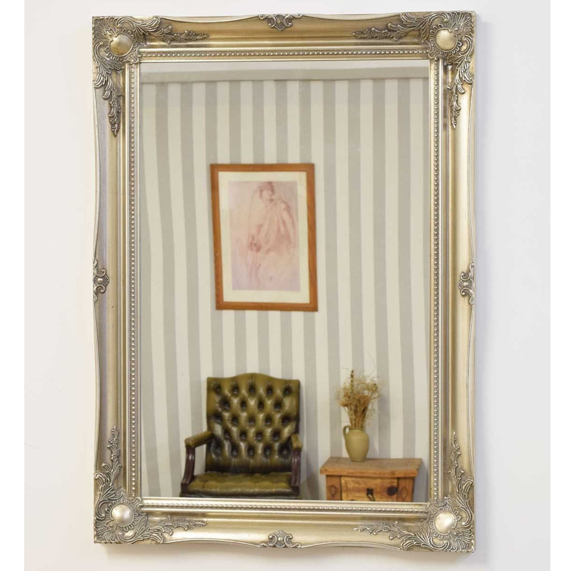 Antique French Wall Mirror | Silver Decorative Mirrors Pertaining To Booth Reclaimed Wall Mirrors Accent (Photo 5 of 15)