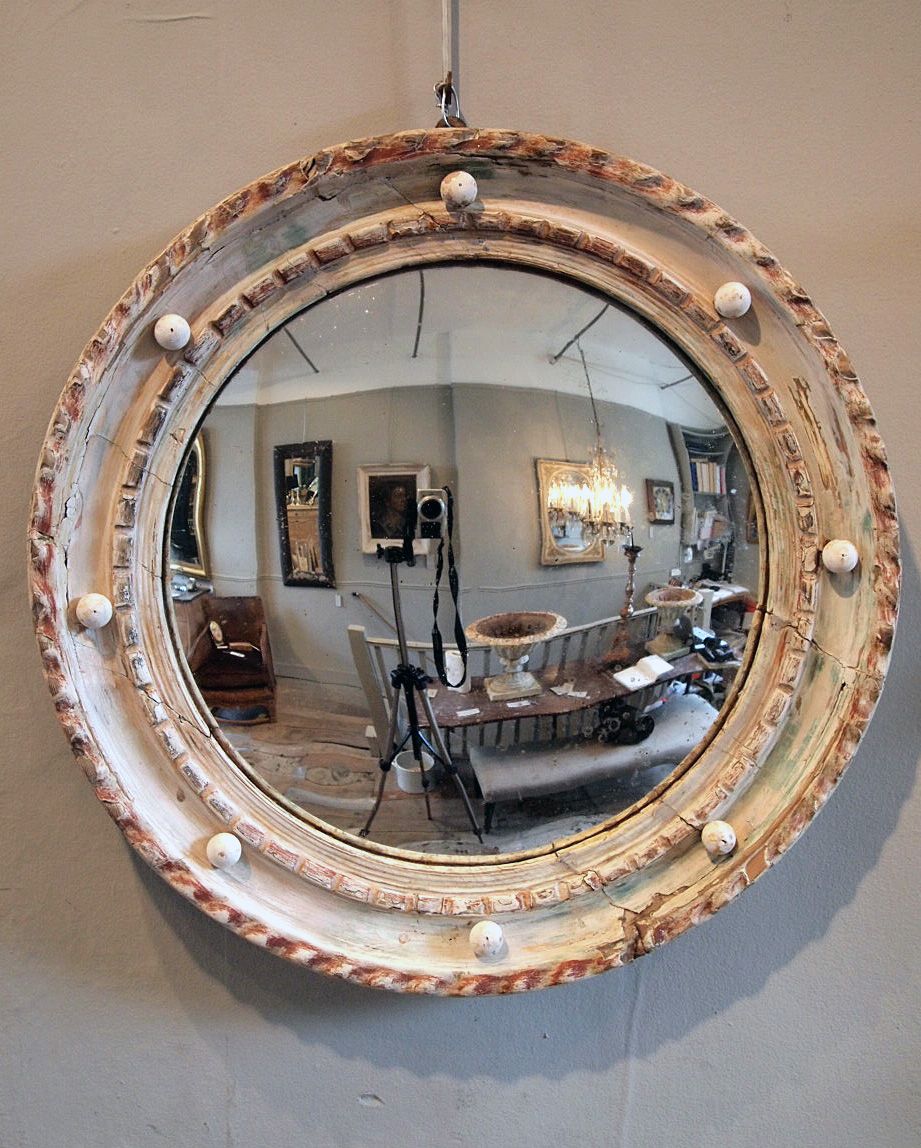 Antique Round Convex Mirror › Puckhaber Decorative Antiques With Antique Iron Round Wall Mirrors (Photo 4 of 15)