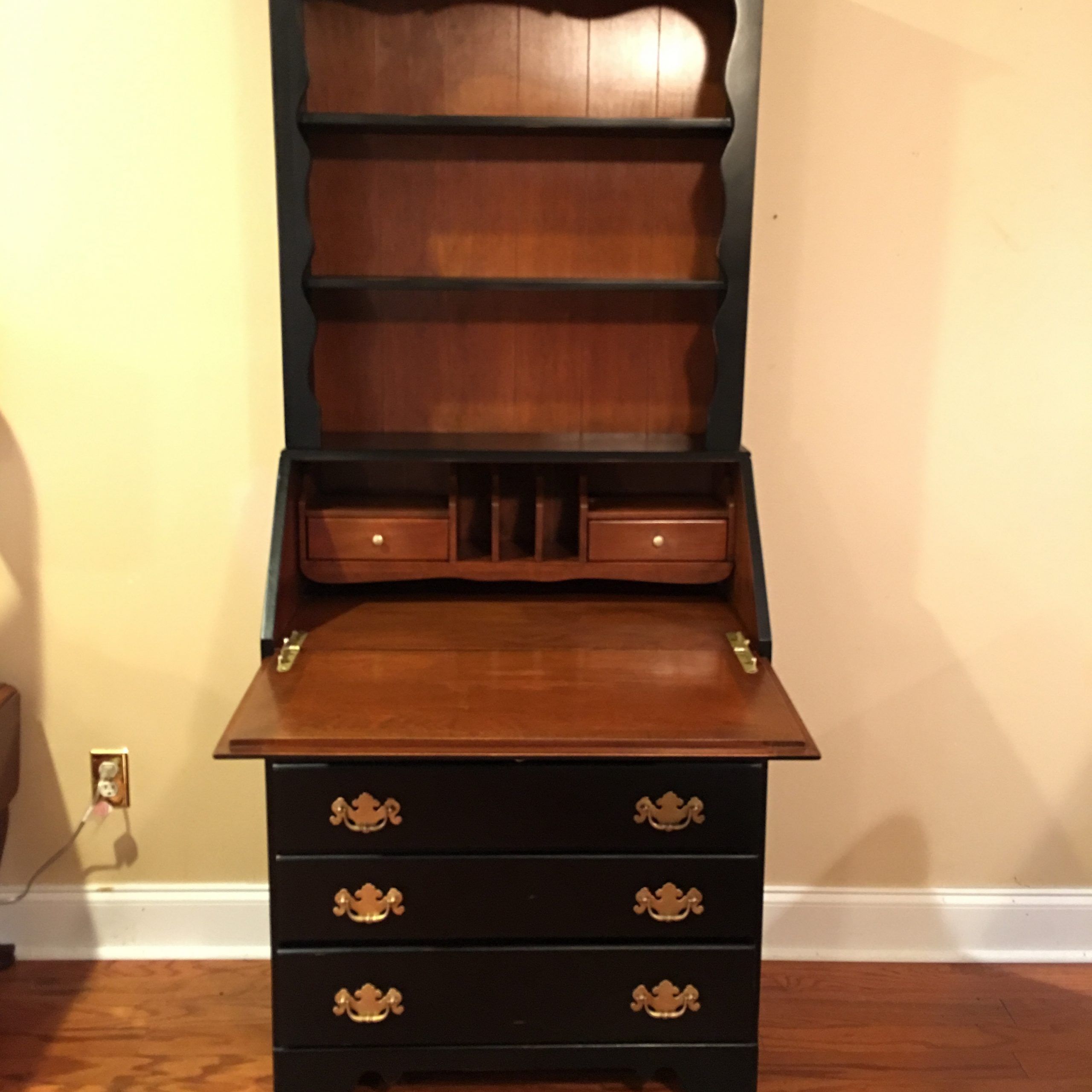 Antique Secretary Desk | General Finishes 2018 Design Challenge Inside Antique Brown 2 Door Wood Desks (Photo 10 of 15)