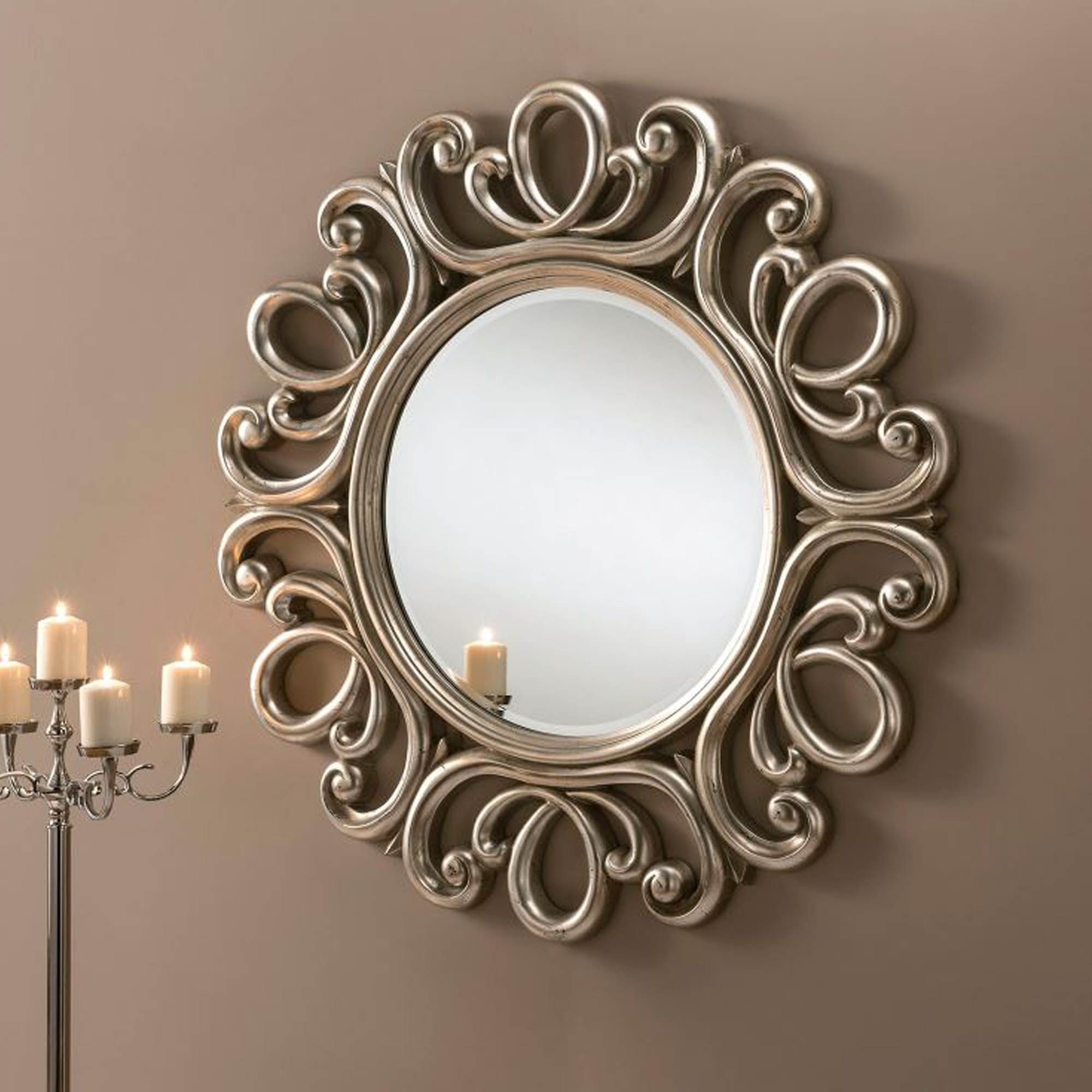 Antique Silver Swirl Ornate Wall Mirror | Wall Mirror | Homesdirect365 Within Antiqued Glass Wall Mirrors (View 13 of 15)
