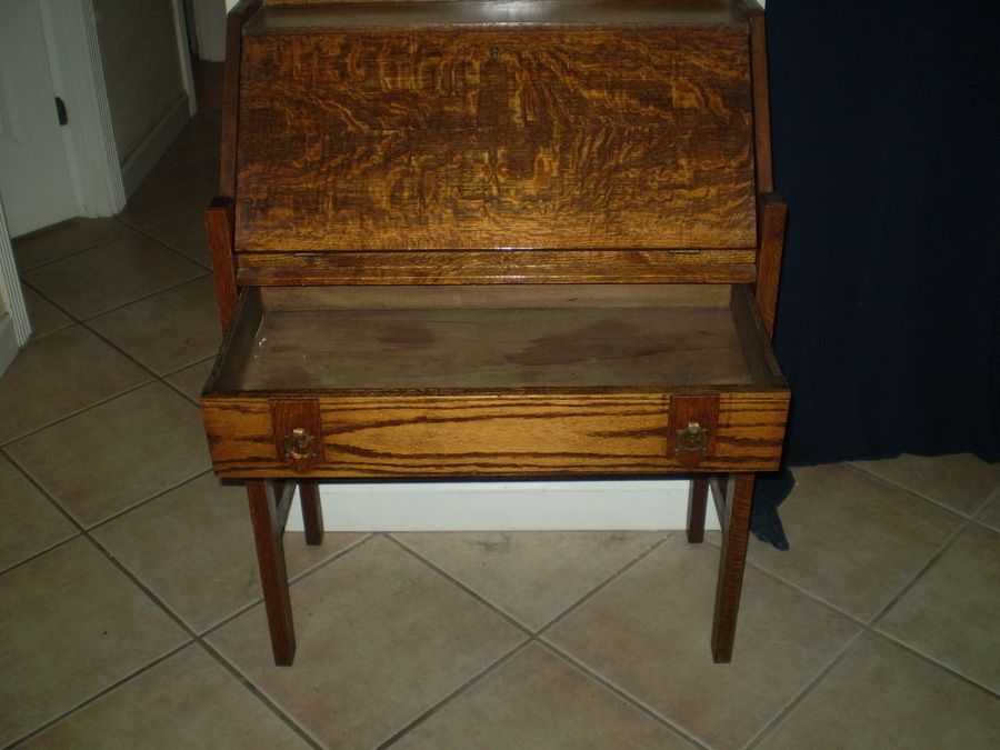 Antique Tiger Oak Writing Desk | My Antique Furniture Collection Intended For Reclaimed Oak Leaning Writing Desks (View 12 of 15)