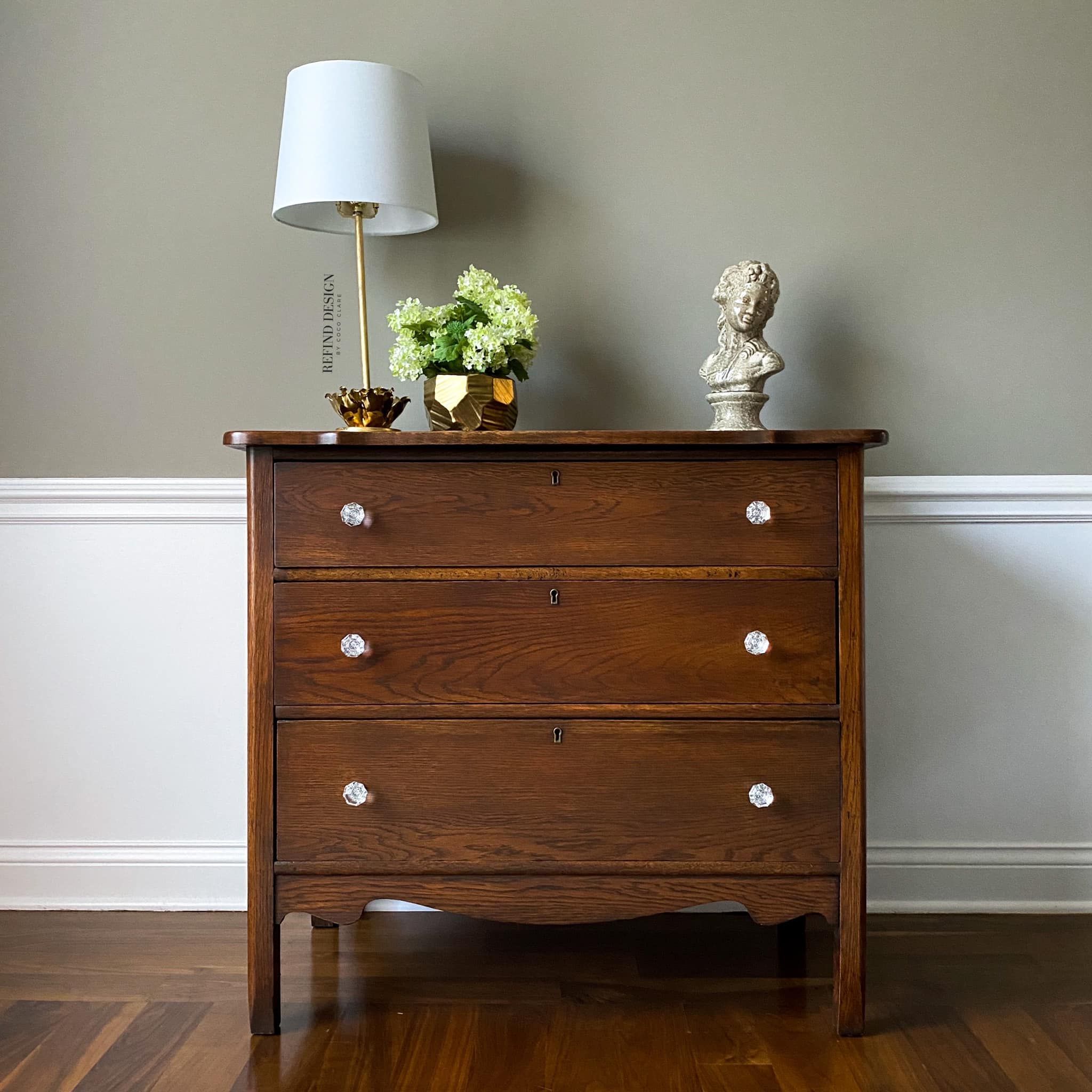 Antique Walnut Gel Stain Oak Dresser | General Finishes Design Center In Antique Brown 2 Door Wood Desks (Photo 4 of 15)